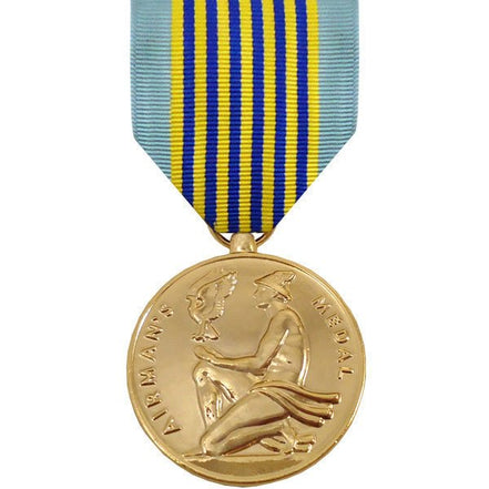 Full Size Medal: Airman's Medal - 24k Gold Plated - Hooyah Woodworks LLC