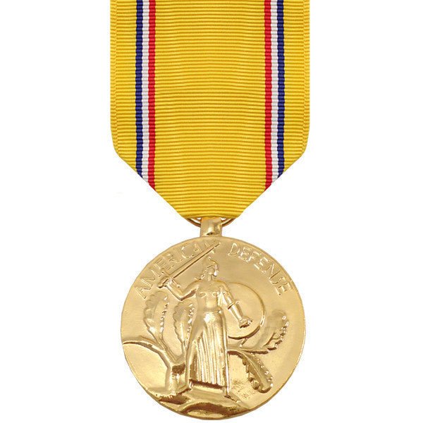 Full Size Medal: American Defense Service - 24k Gold Plated - Hooyah Woodworks LLC