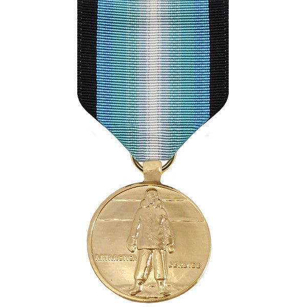 Full Size Medal: Antarctica Service - 24k Gold Plated - Hooyah Woodworks LLC