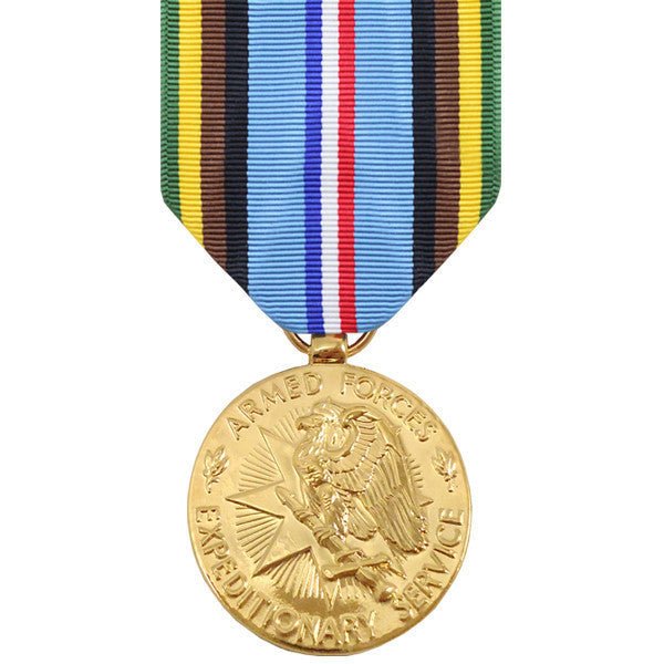 Full Size Medal: Armed Forces Expeditionary - 24k Gold Plated - Hooyah Woodworks LLC