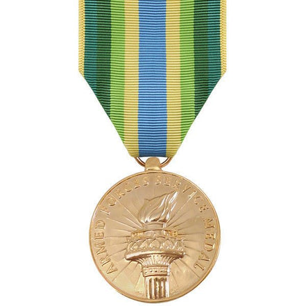 Full Size Medal: Armed Forces Service Medal - 24k Gold Plated - Hooyah Woodworks LLC