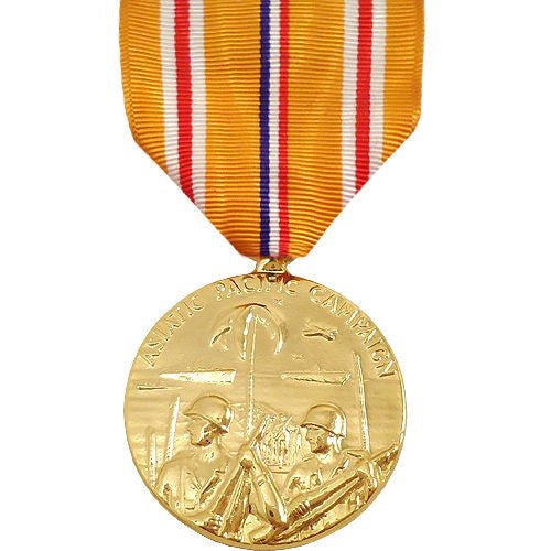 Full Size Medal: Asiatic Pacific Campaign - 24k Gold Plated - Hooyah Woodworks LLC