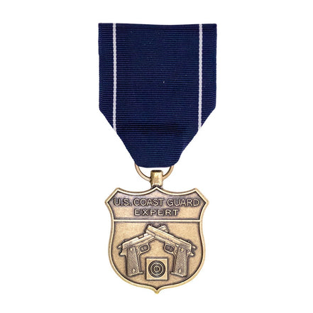 Full Size Medal: Coast Guard Expert Pistol - Hooyah Woodworks LLC