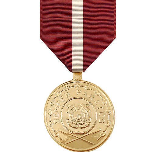 Full Size Medal: Coast Guard Good Conduct - 24k Gold Plated - Hooyah Woodworks LLC