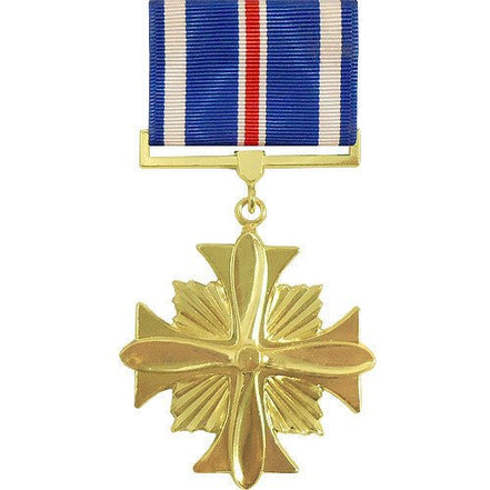 Full Size Medal: Distinguished Flying Cross - 24k Gold Plated - Hooyah Woodworks LLC