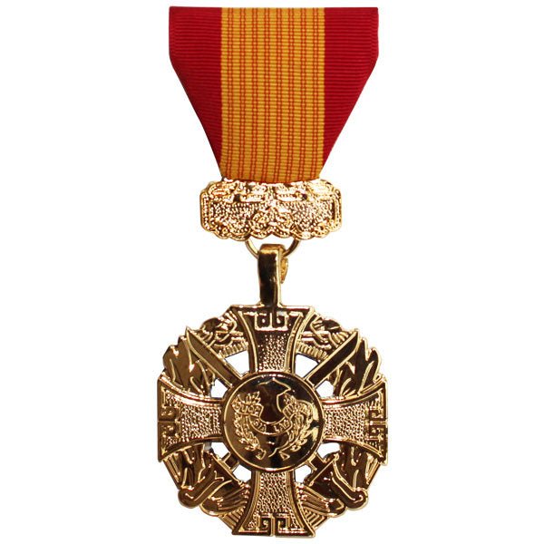 Full Size Medal: Gallantry Cross Armed Forces NO ATTACHMENT- 24k Gold Plated - Hooyah Woodworks LLC