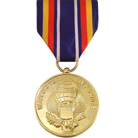 Full Size Medal: Global War on Terrorism Service - 24k Gold Plated - Hooyah Woodworks LLC