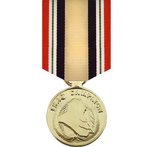 Full Size Medal: Iraq Campaign Medal - 24k Gold Plated - Hooyah Woodworks LLC