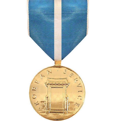 Full Size Medal: Korean Service - 24k Gold Plated - Hooyah Woodworks LLC