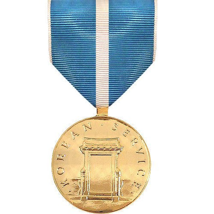 Full Size Medal: Korean Service - 24k Gold Plated - Hooyah Woodworks LLC