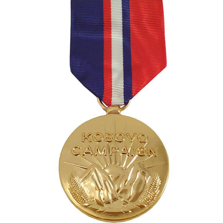 Full Size Medal: Kosovo Campaign Medal - 24k Gold Plated - Hooyah Woodworks LLC