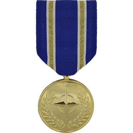 Full Size Medal: NATO Article 5 Active Endeavour Medal - 24k Gold Plated - Hooyah Woodworks LLC