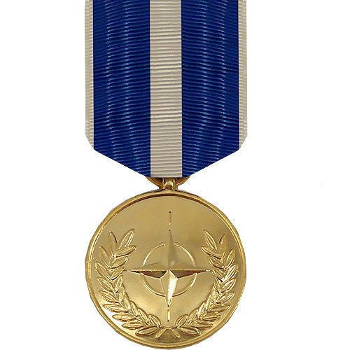 Full Size Medal: NATO Kosovo - 24k Gold Plated - Hooyah Woodworks LLC
