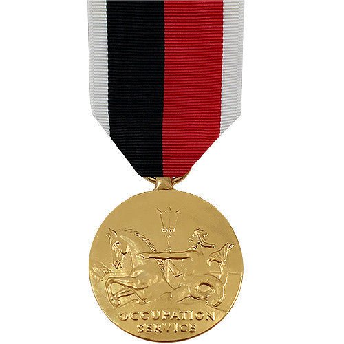 Full Size Medal: Navy and Coast Guard WWII Occupation - 24k Gold Plated - Hooyah Woodworks LLC