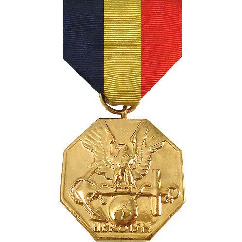 Full Size Medal: Navy and Marine Medal - 24k Gold Plated - Hooyah Woodworks LLC