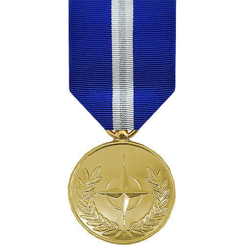 Full Size Medal: Non Article 5 NATO All Balkans Operation - 24k Gold Plated - Hooyah Woodworks LLC