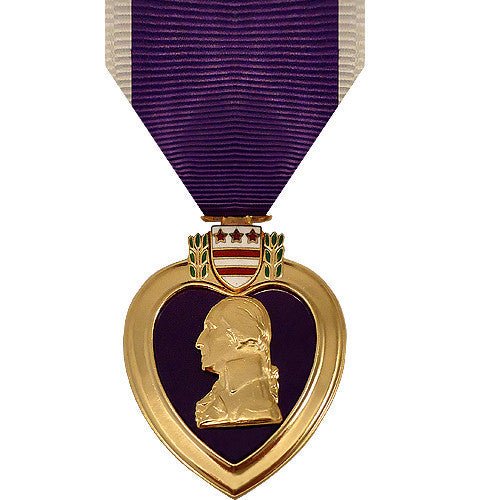 Full Size Medal: Purple Heart - 24k Gold Plated 24K Gold Plated - Hooyah Woodworks LLC