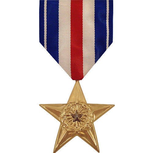 Full Size Medal: Silver Star - 24k Gold Plated - Hooyah Woodworks LLC