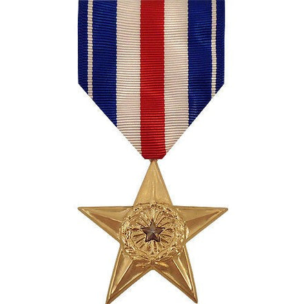 Full Size Medal: Silver Star - 24k Gold Plated - Hooyah Woodworks LLC