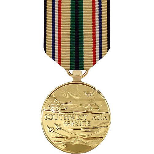Full Size Medal: Southwest Asia - 24k Gold Plated - Hooyah Woodworks LLC