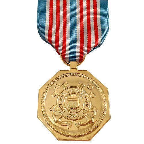 Full Size Medal: U.S. Coast Guard Medal for Heroism - 24k Gold Plated - Hooyah Woodworks LLC