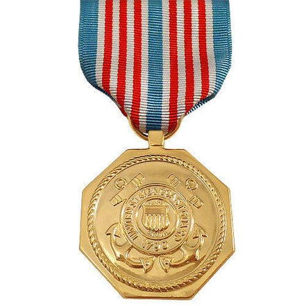 Full Size Medal: U.S. Coast Guard Medal for Heroism - 24k Gold Plated - Hooyah Woodworks LLC