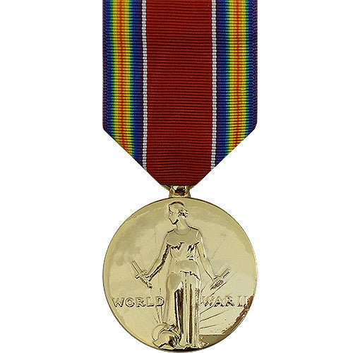 Full Size Medal: WWII Victory - 24k Gold Plated - Hooyah Woodworks LLC