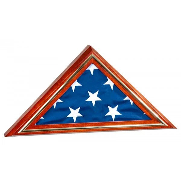 Gold Trim Large Flag Display Case Hold 3' x 5' Flag - Hooyah Woodworks LLC