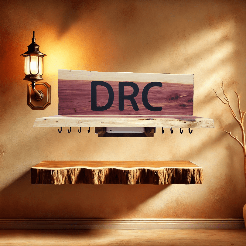 Engraved GPS dog collar charging station made from solid wood