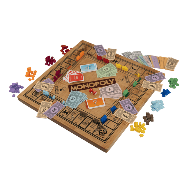 Custom heirloom hardwood property board game, personalized — Hooyah Woodworks