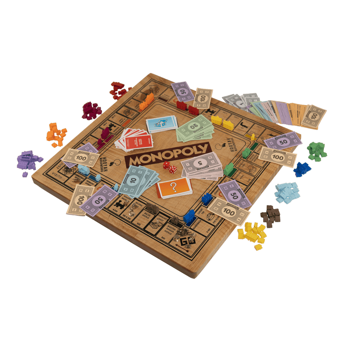 Custom heirloom hardwood property board game, personalized — Hooyah Woodworks