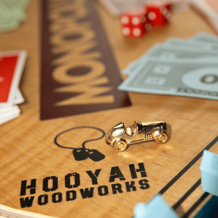 Custom heirloom hardwood property board game, personalized — Hooyah Woodworks