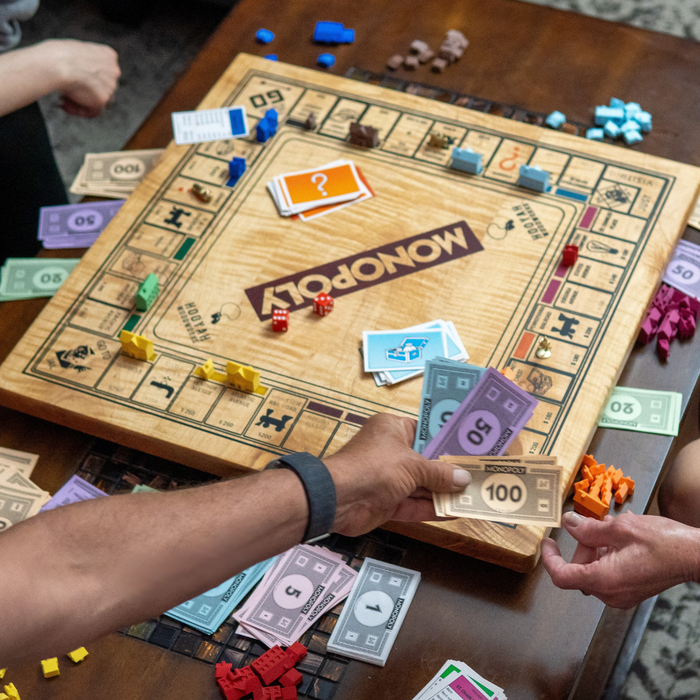 Custom heirloom hardwood property board game, personalized — Hooyah Woodworks