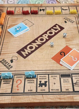 Custom wooden board game with engraved family names — Hooyah Woodworks