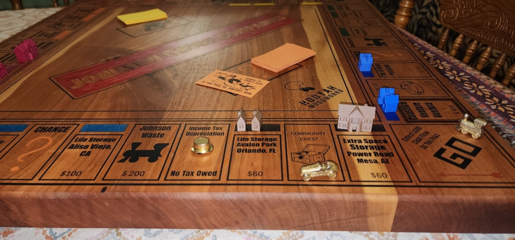 Personalized 23-inch wood strategy board game — Hooyah Woodworks