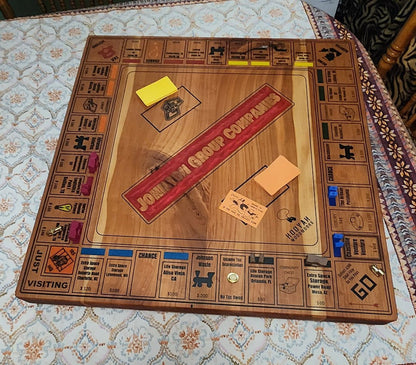 Heirloom quality CUSTOM Monopoly board - Hooyah Woodworks LLC