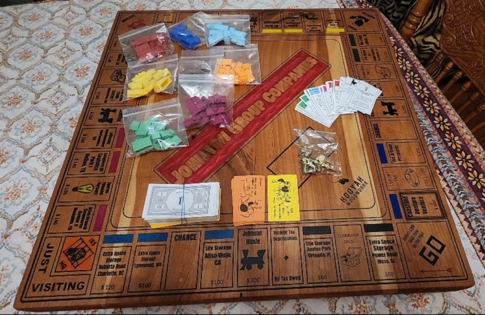 Heirloom quality CUSTOM Monopoly board - Hooyah Woodworks LLC