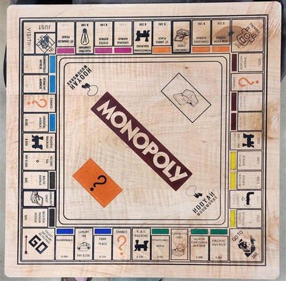 Heirloom quality CUSTOM Monopoly board - Hooyah Woodworks LLC