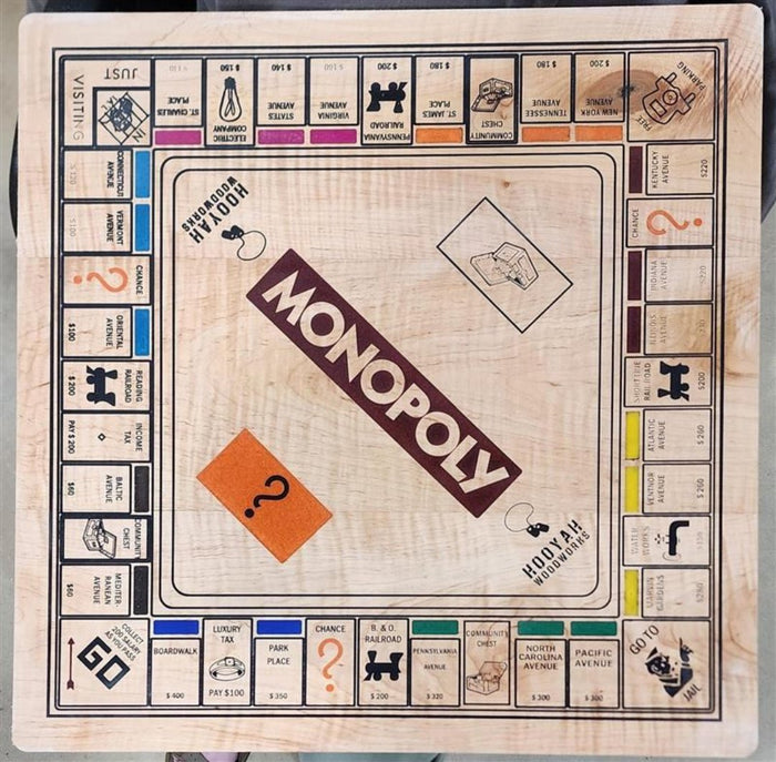 Custom heirloom hardwood property board game, personalized — Hooyah Woodworks