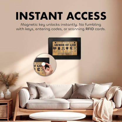 Hidden Gun Cabinet Put On The Full Armor Of God, Secure Concealed Ephesians 6:10 Gun Safe by Bellewood Designs - Hooyah Woodworks LLC