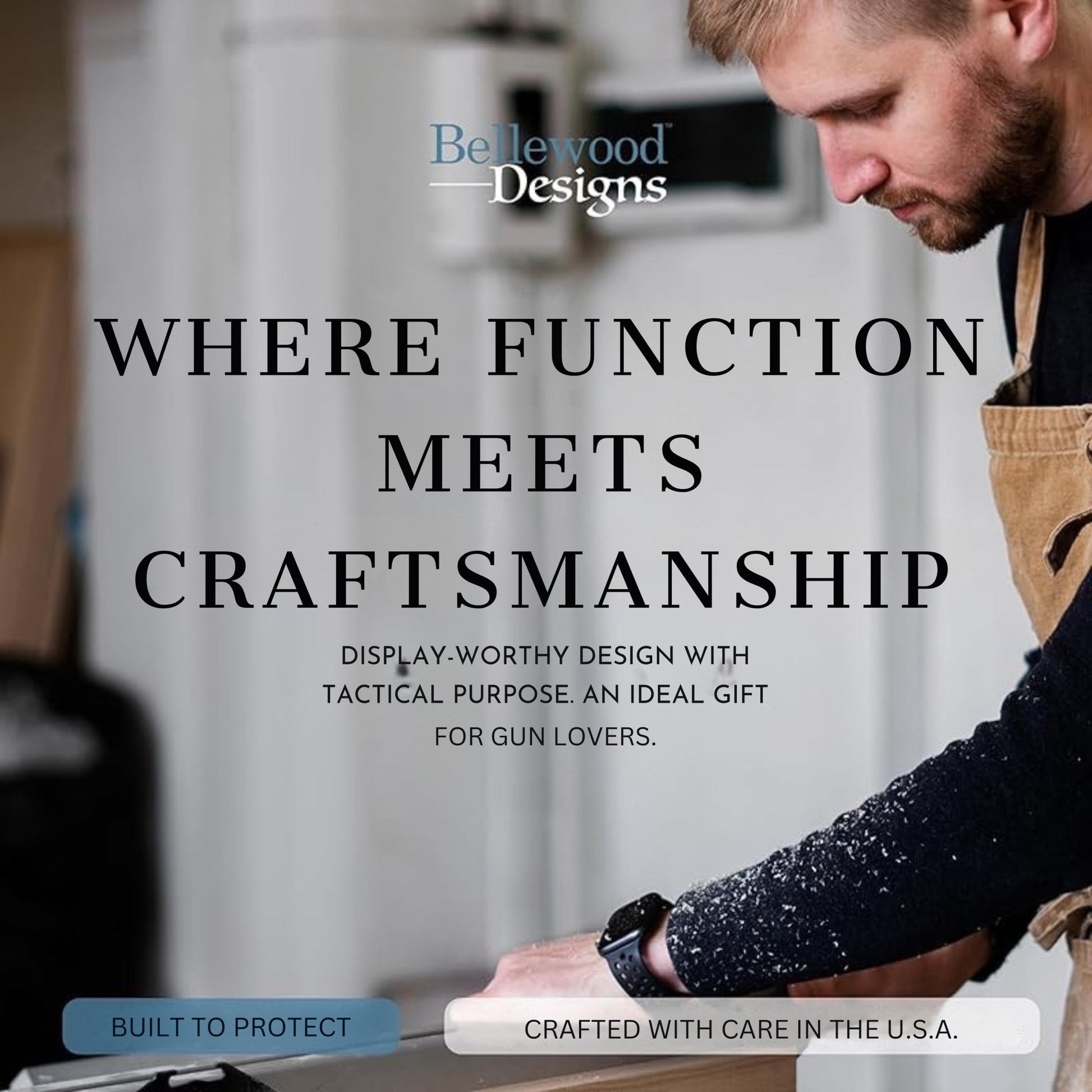 Deer Scene Wall Gun Cabinet - Handcrafted Wood Concealment Furniture - Hooyah Woodworks LLC