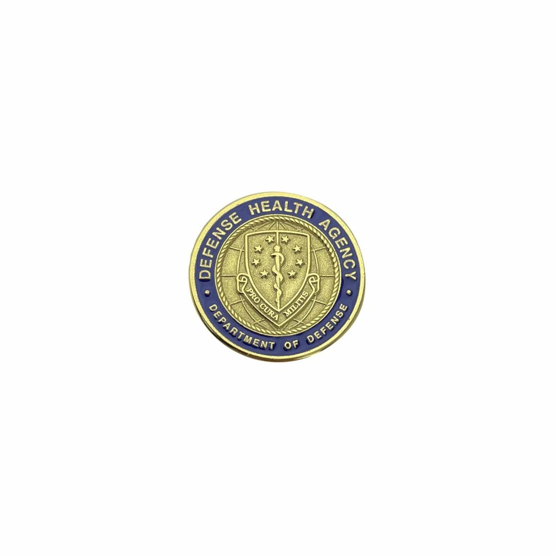 ID lapel button: Defense Health Agency - Pro Cura Militis - Hooyah Woodworks LLC