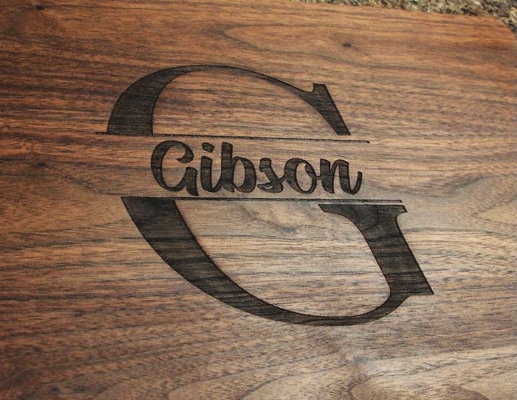 Extra Large Custom Engraved 24"x 18" Cutting Board, Laser Engraved Walnut Cutting Board, Monogrammed Cutting Board, Made in the USA - Hooyah Woodworks LLC