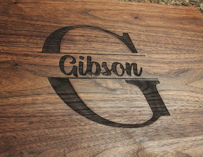 Extra Large Custom Engraved 24"x 18" Cutting Board, Laser Engraved Walnut Cutting Board, Monogrammed Cutting Board, Made in the USA - Hooyah Woodworks LLC
