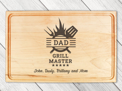 Personalized Gift For Dad, Dad Grill Master Cutting Board, Custom Grilling Gift For Dad, BBQ Gift For Dad, Custom Cutting Board - USA Made - Hooyah Woodworks LLC