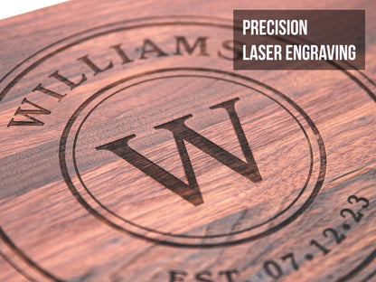 Personalized Cutting Board Wedding Gift, Customize your Walnut and Maple Boards, Engraved Engagement Gift, Unique Bridal Shower Present - Hooyah Woodworks LLC