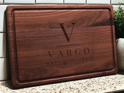 Personalized Cutting Board, Custom Engraved Charcuterie Board, Father’s Day Gift, Wedding Gift, Made in The USA - Hooyah Woodworks LLC