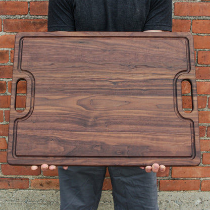 Extra Large Walnut Cutting Board, 24"x18" Charcuterie Serving Tray, Customizable Wedding Board, 100% Made in the USA