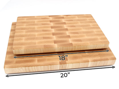 Maple Large End Grain Cutting Board, Maple Butcher Block with Rubber Feet, Wedding Gift, Anniversary Gift, Father's Day Gift, USA Made - Hooyah Woodworks LLC