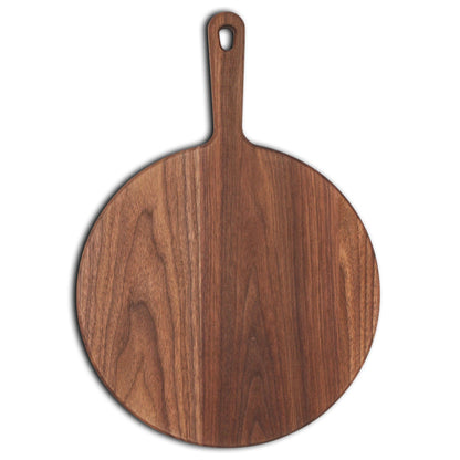 XL Walnut Paddle Cutting Board With Handle, Round Charcuterie Board, Wedding Gift, Charcuterie Board With Handle, 100% Handmade in the USA - Hooyah Woodworks LLC